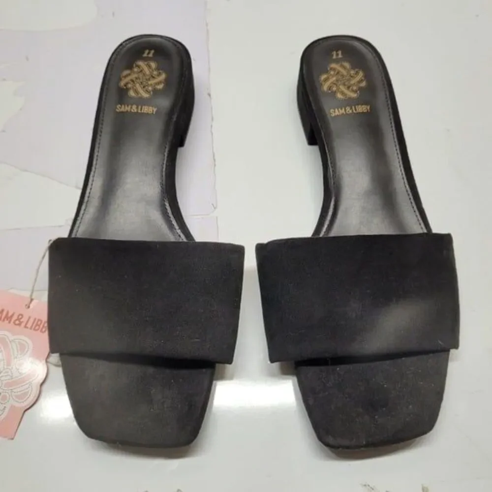 * Sam & Libby size 11 slides new solid black 1